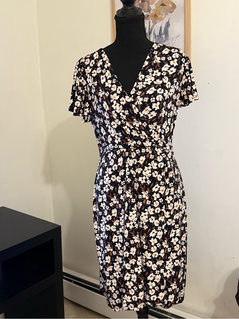 Muse Petite LP Floral Faux Wrap Tie Waist Stretch Dress